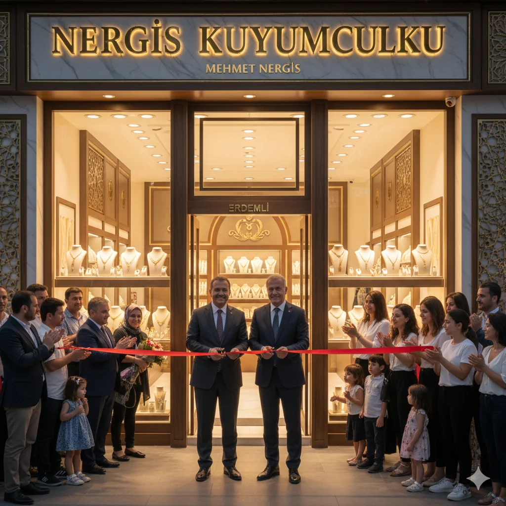 Kahveci Mehmet’ten Altın Parlaklığında Girişim: Nergis Kuyumculuk Açıldı!